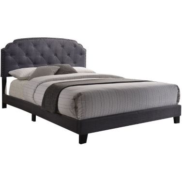 Tradilla Gray Queen Upholstered Platform Bed