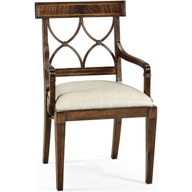 Traditional Buckingham Regency Curved Back Arm Chair In Mahogany