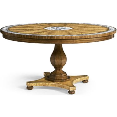 Traditional Vermeer Pedestal Round Dining Table In Brown