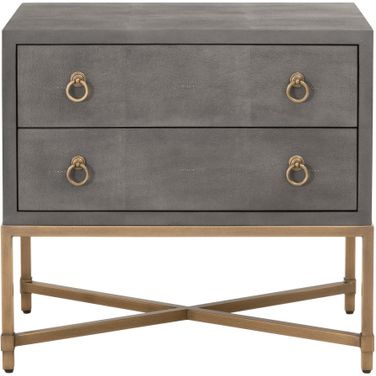 Traditions Strand Shagreen 2 Drawer Nightstand In Gray Shagreen