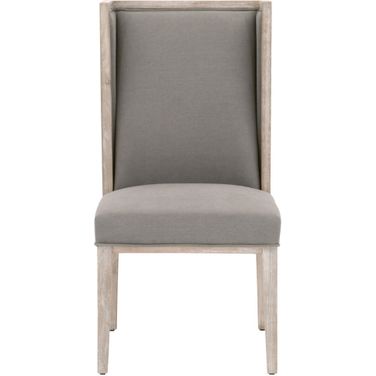 Traditions Martin Wing Chair Set of 2 In Peyton Pearl and Natural Gray