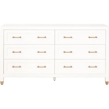 Traditions Stella 6 Drawer Double Dresser In Matte White