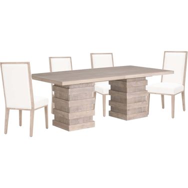 Traditions Natural Gray Acacia Plaza Extendable Dining Room Set
