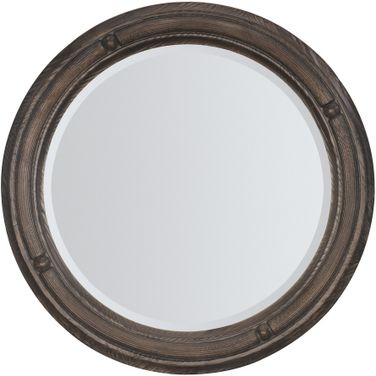 Traditions Round Mirror In Dark Wood