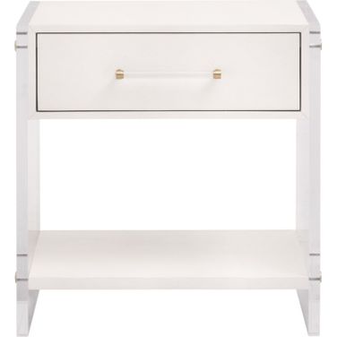 Traditions Sonia Shagreen 1 Drawer Nightstand In Pearl Shagreen