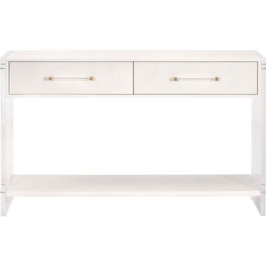 Traditions Sonia Shagreen Console Table In Pearl Shagreen