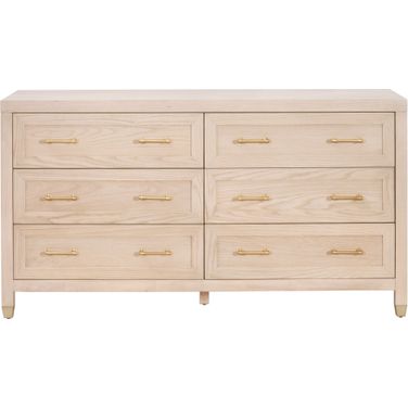 Traditions Stella 6 Drawer Double Dresser In Light Honey Oak