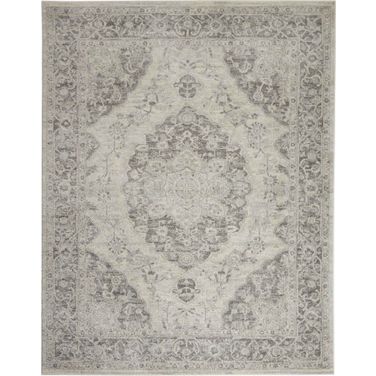Tranquil Ivory and Grey 8'10" x 11'10" Area Rug