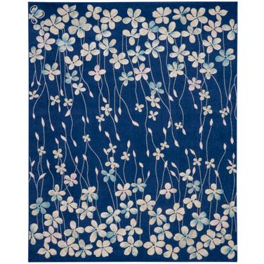 Tranquil Contemporary 8'10" x 11'10" Indoor Rug In Navy