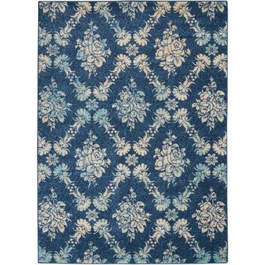 Tranquil Navy and Light Blue 6' x 9' Area Rug