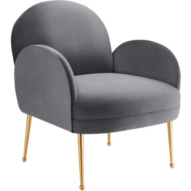 Transcend Performance Velvet Arm Chair In Gray