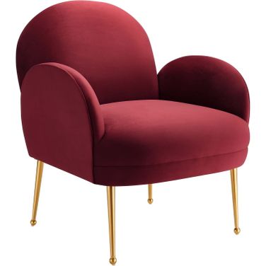 Transcend Performance Velvet Arm Chair In Maroon