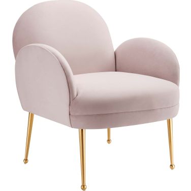 Transcend Performance Velvet Arm Chair In Pink