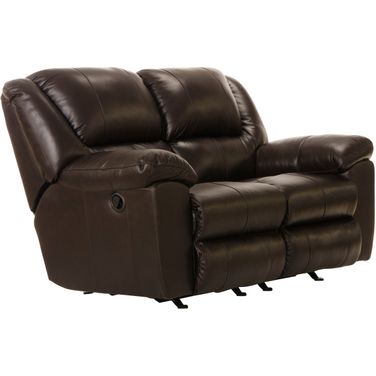 Transformer II Chocolate Leather Rocking Reclining Loveseat