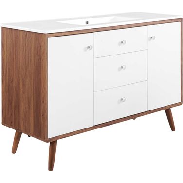 Transmit 48 Inch Single Sink Bathroom Vanity EEI-4438-WAL-WHI