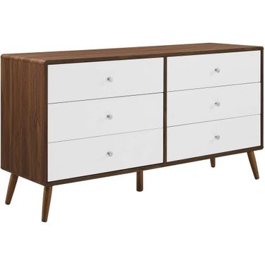 Transmit 60 Inch Dresser In Walnut White