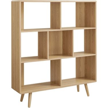 Transmit 7 Shelf Wood Grain Bookcase In Oak