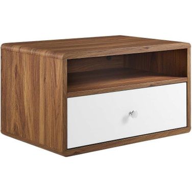 Transmit Wall Mount Nightstand In Walnut White