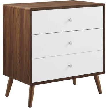 Transmit Walnut White 3-Drawer Chest