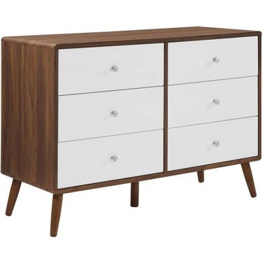 Transmit Walnut White 47 Inch Dresser
