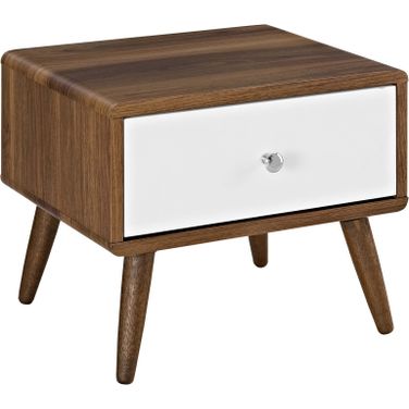 Transmit Walnut White Nightstand