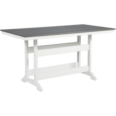Transville Grey And White Outdoor Counter Height Dining Table