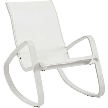 Traveler White Rocking Outdoor Patio Mesh Sling Lounge Chair
