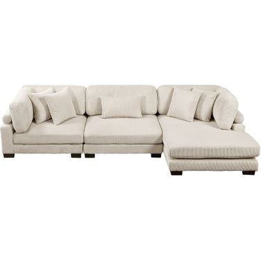 Traverse 3-Piece Modular Sectional with Reversible Chaise In Cream