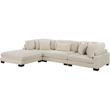 Traverse 4-Piece Modular Sectional with Ottoman In Beige