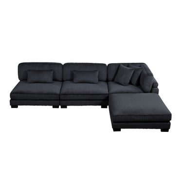 Traverse 4-Piece Modular Sectional with Ottoman In Black