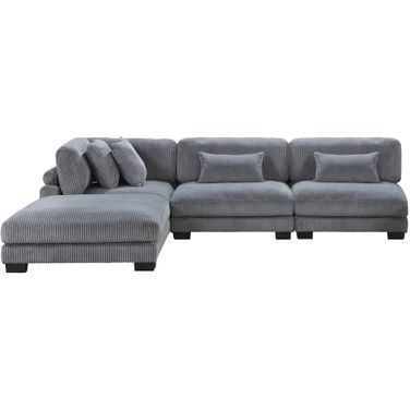 Traverse 4-Piece Modular Sectional with Ottoman In Gray