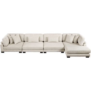 Traverse 4-Piece Modular Sectional with Reversible Chaise In Cream