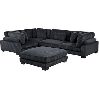 Traverse 5-Piece Modular Sectional with Ottoman In Black