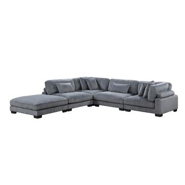 Traverse 5-Piece Modular Sectional with Ottoman In Gray