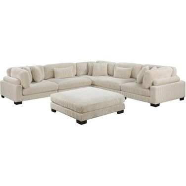 Traverse 6-Piece Modular Sectional with Ottoman In Beige