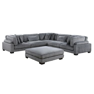 Traverse 6-Piece Modular Sectional with Ottoman In Gray