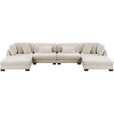 Traverse 6-Piece Modular Sectional with Ottomans In Beige