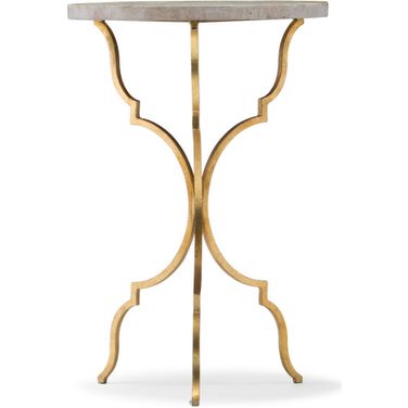 Commerce and Market Travertine Top Round Martini Table