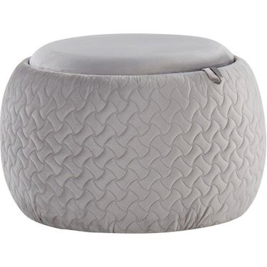 Tray Pouf In Silver