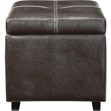 Treasure Espresso Upholstered Vinyl Ottoman