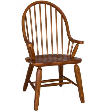 Treasures Rustic Oak Bow Back Arm Chair