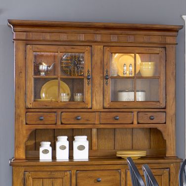 Treasures Rustic Oak Hutch