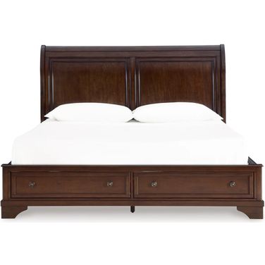 Trellington Queen Sleigh Storage Bed In Brown