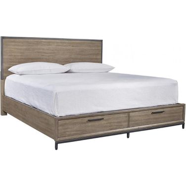 Trellis California King Panel Storage Bed In Light Brown