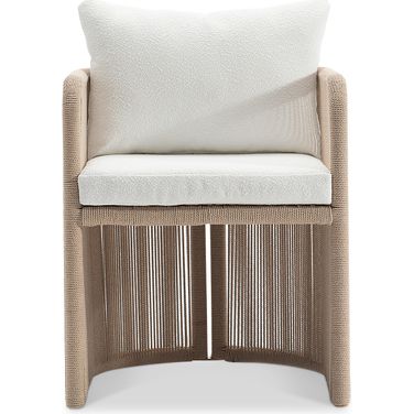 Trellis Outdoor Arm Chair In Beige and Tan