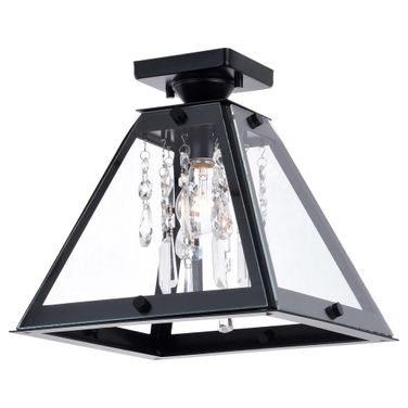 Tremont 12.5 Inch Semi-Flush Mount In Matte Black