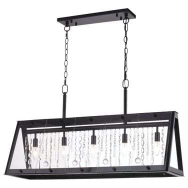 Tremont 36.5 Inch 5 Light Linear Chandelier In Matte Black