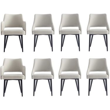 Tremont 8-Piece Dining Chair In Stone