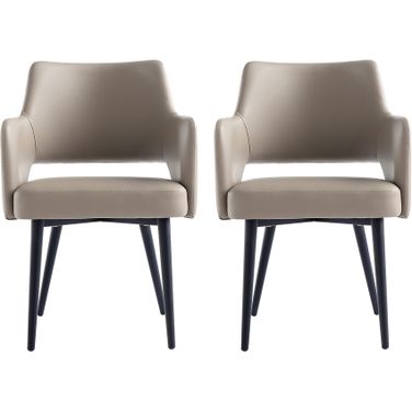 Tremont Dining Arm Chair Set of 2 In Taupe
