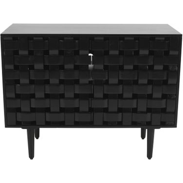 Trent 42 Inch Carved Sideboard Accent Cabinet with Storage In Black